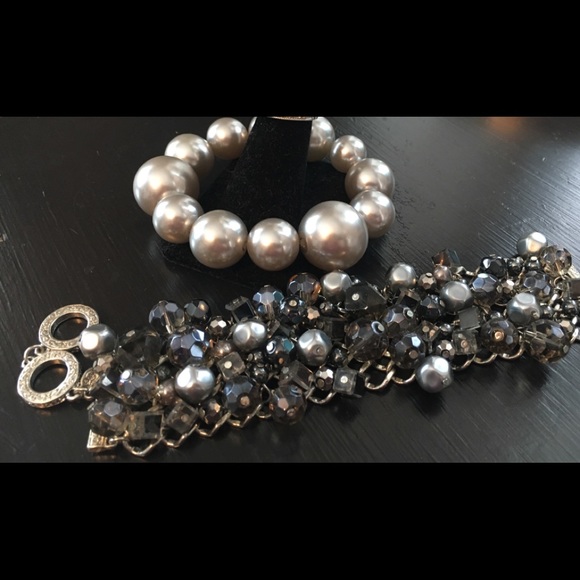 Gray stone ring and two matching bracelet set of 3 - Picture 4 of 4